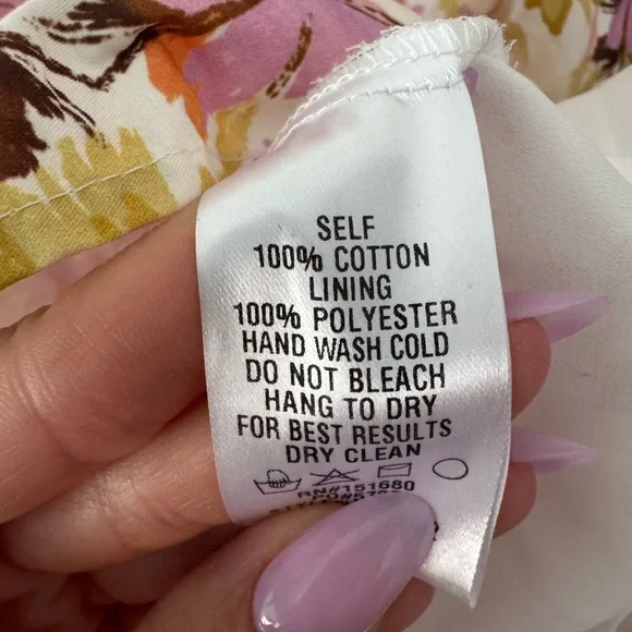 Storia x Aritzia Floral Strapless Cotton Midi Bustier Dress Medium - Picture 4 of 6